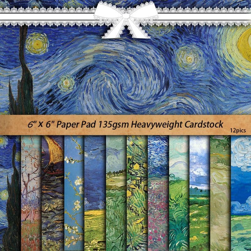 Junk Journal Vintage Paper Pad, Van Gogh