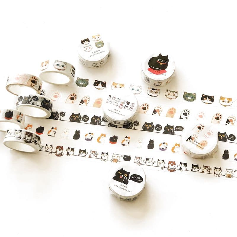Junk Journal Washi Tape, Cat Collection