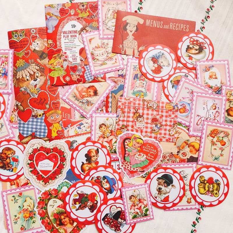 Junk Journal Vintage Stickers, Showa Style Season Two