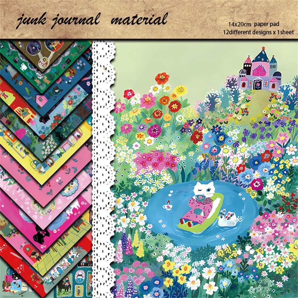 Junk Journal Vintage Paper Pad, Retro Animals