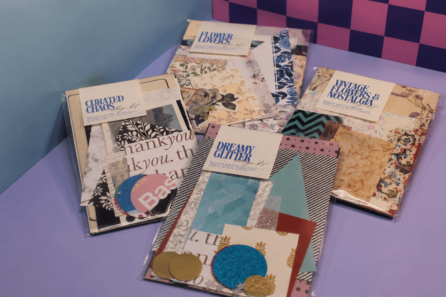 A5 Collage Kits | Upcycled Junk Journal Supplies | 4 Different Themes for collage & journaling